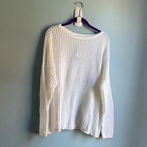 NWT J Jill White Waffle Knit Sweater